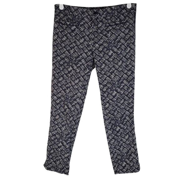 Cartonnier Geometric Woven Print Charlie Cropped Ankle Trouser Pants Blue Size 2 - Picture 12 of 12
